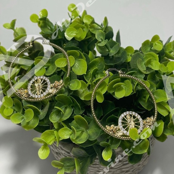 San Judas Hoop Earrings (gold plated) - Picture 5 of 7